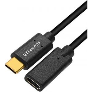 THEF-Cable USB c Femelle Male, connecteur de câble plaqué Or de deuxième génération (10 Gbit/s) pour la vidéo, l'audio, Le Chargement et la synchronisation des données USB (1,5 m 2 pièces) - Neuf