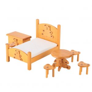 Ensemble de meubles miniatures pour lit, chaise, bureau, accessoire de chambre, maison de poupee, jouet a l'echelle 1:12 - Neuf