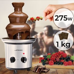 Fontaine à Chocolat - 275 W, 3 Étages, Capacité 1 kg, Électrique, H 39 cm, en Acier Inoxydable -Vaisselles - Fondue au Chocolat - Neuf