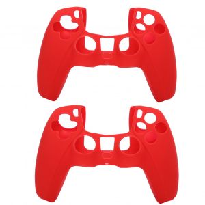 Lot De 2 Coques De Protection En Silicone Pour Manette De Jeu Ps5, Anti-Poussiere, Rouge - Neuf