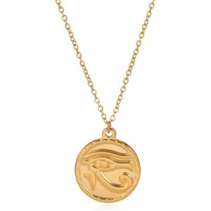 Kal-Collier De L'oeil D'horus Collier De Pendentif Égyptien Antique Les Yeux D`Égypte Porte-Bonheur Protection D`Amulettes Bijoux En Acier Inoxydable Pour Hommes Femmes - Neuf