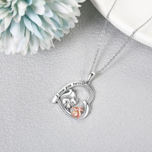 Collier Écureuil En Argent Sterling 925 Avec Pendentif En Forme D'écureuil Mignon - Décoration De Noël - Cadeau Pour Femme Et Fille,Argent Sterling - Neuf