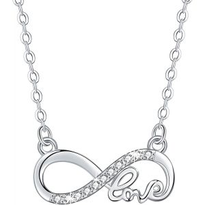 Chaîne Pour Femme En Argent 925 Collier Avec Pendentif Infini Cadeau Pour Femme Et Fille - Neuf
