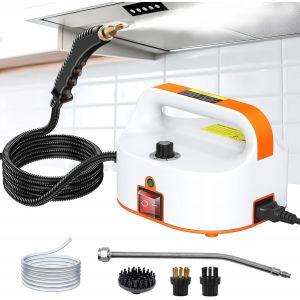 NouvelHorizonstore-Nettoyeur Vapeur 2500W, Nettoyer &agrave; Vapeur &agrave; Main Conception Sans R&eacute;servoir d'eau, 3 T&ecirc;tes de Brosse R&eacute;glables sur 6 Niveaux, 10S Chauffage Rapide, Steam Cleaner pour Cuisine, Voitu - Neuf