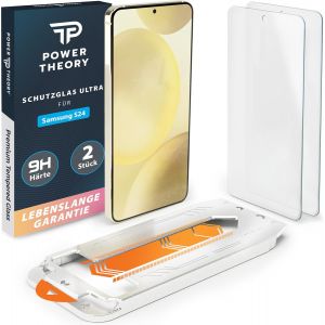 LORANKA-Lot de 2 films de protection d'&eacute;cran en verre pour Samsung Galaxy S24 avec pochoir, film de protection d'&eacute;cran en verre avec aide &agrave; la pose - Neuf