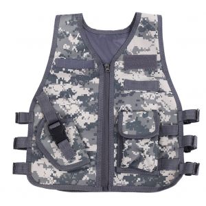 Gilet De Camouflage Multi-Poches Pour Enfants, Ideal Pour Le Combat, La Chasse Et Le Plein Air (Acu Camouflage S) - Neuf