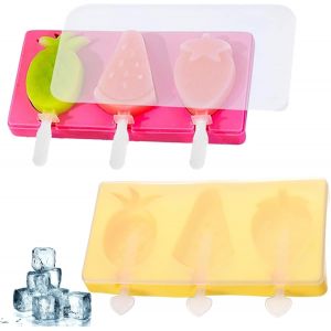 Eryi-2 Pièces Moule À Glace Diy Fait À La Main Moule À Glace En Silicone De Dessin Animé Moulle Glace Silicone Popsicle Diy Moule Glace À L'eau Réutilisables Pour Diy Fait À La Main Crème Glacée - Neuf