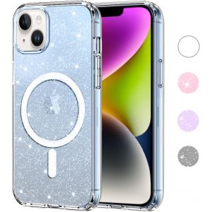 Kal-Coque Magnétique À Paillettes Pour Apple Iphone 15 6,7U201d Compatible Avec Magsafe Étui Housse Glitter Souple Tpu Bumper Pc Back Transparente Brillant Cristal Cover Pour Iphone 15 Case - Neuf