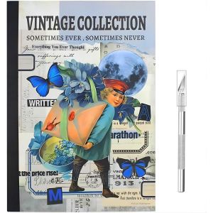 800+ Pièces Autocollants Pour Scrapbooking Scrapbooking Stickers Rétro Autocollant Scrapbooking Matériel Scrapbooking Pour Scrapbooking Diy Artisanat Art Décoration 24 Feuilles Bleu - Neuf