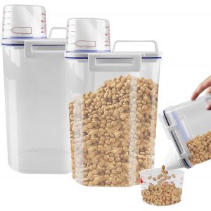 Lot De 2 Récipients De Conservation Hermétiques De 2500 Ml-Pour La Cuisine,La Lessive-Airtight Detergent-Boîte De Rangement Pour Détergent,Céréales,Aliments Pour Animaux - Neuf