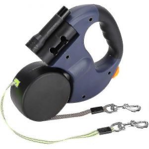 Laisse Retractable Double Pour Chien 2024 Avec Deux Cordons De 3 Metres De Long, 360¡Ã Anti-Enchevetrement, Pour Promener Deux Chiens Jusqu'a 22,7 Kg, Gris - Neuf