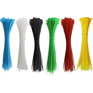 600 Pièces Serre Cable Coloré 200mm x 3mm,Autobloquant Collier Serrage Plastique,UV Serre Flex Pour la Gestion des Câbles,Décoration de Jardin(6 Couleurs) - Neuf