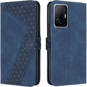 SJZG-Coque Pour Xiaomi Mi 11T/Xiaomi Mi 11T Pro, Etui Protection Housse Premium En Cuir Pu Portefeuille &Eacute;tui T&eacute;l&eacute;phone [Fermoir Magn&eacute;tique] [Fentes Pour Cartes] Flip Case&iquest;Bleu - Neuf
