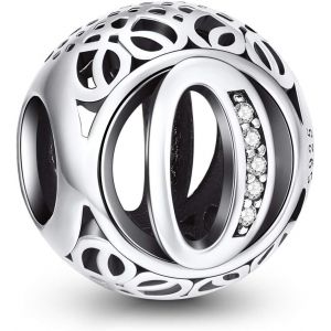Eryi-Argent Sterling 925 Charme Lettre De L'alphabet Femmes Pearl Charms Avec 5a Zircone Compatible Pour Européen Bracelets - Neuf