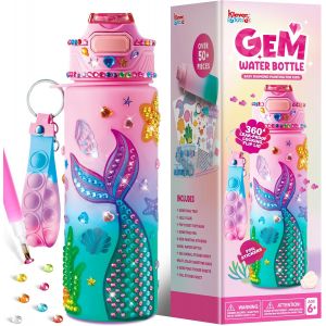 Kalanka-Décoration De Bouteille D'eau Pour Enfants, Kits D'art Et D'artisanat Pour Enfants, Décorez Votre Propre Kit De Bouteille D'eau Pour Filles De 6 À 12 Ans, Peinture Diamant Sirène - Neuf