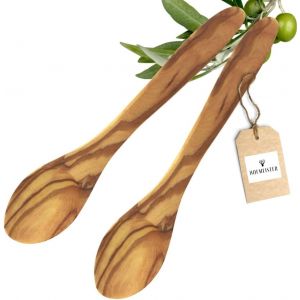 Kal-Hofmeister® Lot De 2 Cuillères À Soupe En Bois D'olivier - Grain Caractéristique - Bois D'olive - Cuillères Pour Bol Et Céréales - 21 X 4,2 X 1 Cm (2 Pièces) - Neuf