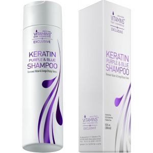 Vitamins Shampoing Violet Soin Cheveux Keratine - Shampooing Sans Sulfate - Shampoing Hydratant Pro Coloration Pour Cheveux Blond Argent Gris Secs Et Abimés - Neuf
