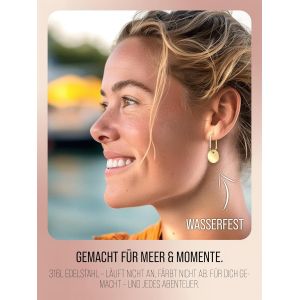 Tianyi-Oasis Collection Cr&eacute;oles Pour Femme En Acier Inoxydable Avec Nacre Et Options Bicolores, Bijoux Qui Racontent Des Histoires, Or, Or Rose, Argent - Neuf