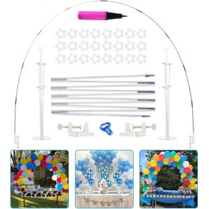SJZG-Table Kit Arche De Ballon Structure, R&eacute;utilisable Fibre Support Arche Ballon Avec C-Clip, R&eacute;glable Balloon Arch Stand Pour Decoration Anniversaire Mariage Baby Shower - Neuf