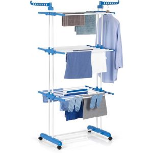 KGABERY-Linge-Tower|Séchoir À Linge À Roulettes,16 M De Longueur De Séchage&3 Étages|2 Ailes Latérales Pour 14 Cintres|Sécher Sans Électricité À L'Intérieur&À L'Extérieur|126X63X172Cm - Neuf
