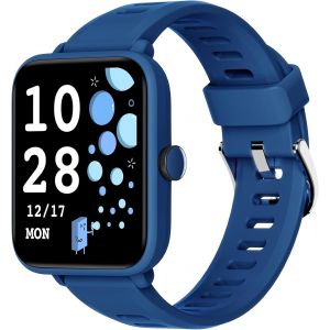 Montre Connectée Enfant,Montre Digitale Tactile Fille Garçon Avec Podomètre,Cardiofrequencemètre,Étanche 5 Atm,Moniteur De Sommeil,Réveil,Jeux De Puzzle Pour Âgés 3-14 - Neuf