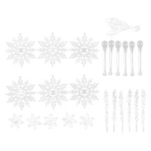 &Eacute;l&eacute;gant Ornement De No&euml;l De Fournitures De F&ecirc;te De Vacances De Fournitures Acrylique Cristal Flocon De Neige Et De Gla&ccedil;ons D&eacute;corations De L'arbre De - Neuf