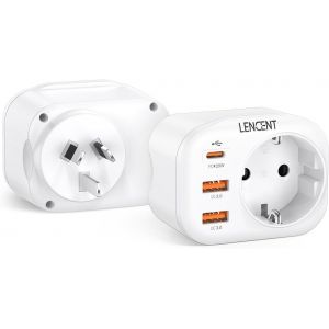 JGD-Duex Adaptateur Prise Australie Adaptateur Chine Voyage avec Charge Rapide QC3,0+PD20 W, Europe vers AU pour l'Australie, la Chine, la Nouvelle-Z&eacute;lande, l'Argentine - Neuf