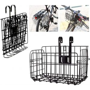 Subzonal-Panier &Agrave; V&eacute;lo Montagne Panier Bicyclette Pliable En Maille M&eacute;tallique, Panier De V&eacute;lo Avant Pliable, Panier De Caisse Amovible Pour La Plupart Des V&eacute;los Pliants Vtt - Neuf
