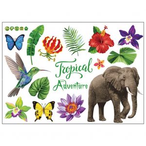 Hjlian Autocollants Muraux Motif Foret Tropicale Pour Decoration De Maison, Chambre A Coucher, Entreprise, Sk7171 - Neuf