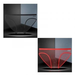 Sous-V&ecirc;tements Transparents Pour Homme,Pantalon Ultra-Fin,Perspective,Taille Moyenne,Slip En Maille,Culotte Grande Taille.Black Red.4xl - Neuf