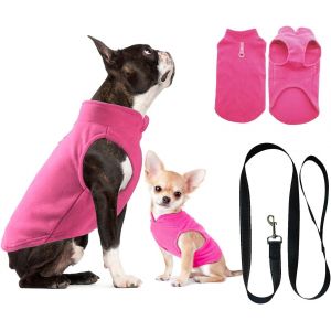 Kalanka-Pull Chien Petite Taille,Pull Pour Chien En Polaire,Manteau Chien Petite Taille,Manteau Pour Petit Chien,Manteaux D'hiver Pour Chiens,Vetement Chien Pour Chauds D'automne Et D'hiver(Rose,S) - Neuf