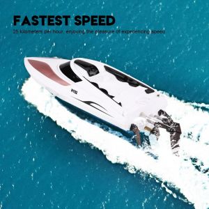Bateau de course a moteur telecommande 2,4 GHz, 4 canaux, vitesse de 26 a 28 km/h, modele reduit de bateau jouet - Neuf