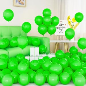 Ballons Vert,50 Pièces Ballons Verts Mat Latex 5 Pouces Petits Mini Ballon Avec Ruban Pour Femmes Garçons Filles Enfants Fête D'anniversaire Noël Mariage Jungle Tropical Thème Safari Décorations - Neuf