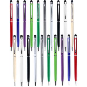 Lot De 20 Stylos &Agrave; Bille 2 En 1 Avec Stylet Multifonction En M&eacute;tal Pour T&eacute;l&eacute;phones Portables, Tablettes, Iphone, Ipad Pro, Air, Mini, Montre Intelligente, Samsung, Microsoft, Surface, Google &Eacute;cran - Neuf
