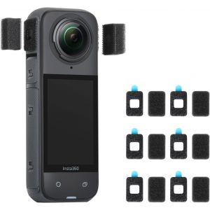 [6 Pairs] Windproof Noise Cancelling Foam Accessories for Insta360 X4 X3 X2 Gopro Hero 13/12/11//10/9 Action Camera (Black) - Neuf