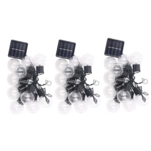 Guirlande Lumineuse Solaire De 3 Pi&egrave;ces Avec 20 Ampoules Led Pour La D&eacute;coration De Jardin Et D'ext&eacute;rieur - Neuf