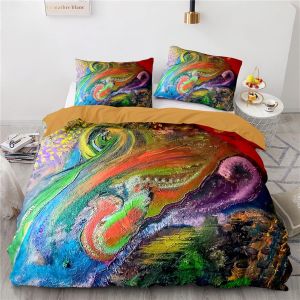 Peinture &iquest;&iquest; L'huile Moderne Parure Housse De Couette Doux Confortable Microfibre Parure De Lit Enfant X Cm Parure De Lit X + X Taies D'oreiller Xcm - Neuf