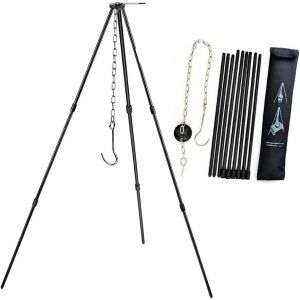 Ulteronixshop-Tr&eacute;pied de cuisine pour feu de camp et camping, outil r&eacute;glable &agrave; suspendre avec sac de rangement, outil de barbecue pour jardin, pique-nique - Neuf