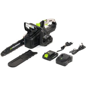 CHECARZHN--NO1-Tronçonneuse Sans Fil 20V Mu-Bat-Cs30-Kit ¿ Guide & Chaîne 12"", Fonction Sds, Double Frein De Sécurité ¿ Poignée Ronde, Grande Fenêtre DHuile ¿ Incl. Batterie 4Ah & Chargeur - Neuf