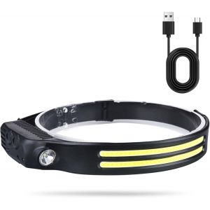 Lampe Frontale Rechargeable, Lampe Frontale Led Rechargeable Usb, Led Ultra Puissante Torche Frontale Avec 8 Modes D¿Éclairage & Détecteur De Mouvement Pour Camping, Pêche, Jogging Et Randonnée - Neuf
