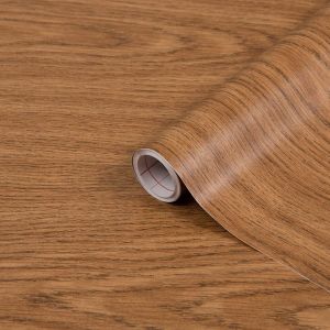 KALANKA-papier adhésif pour meuble effet bois Chêne Brillant - film autocollant décoratif rouleau vinyle - pour cuisine, porte, table - décoration revêtement peint stickers collant - 45 cm x 2 m - Neuf