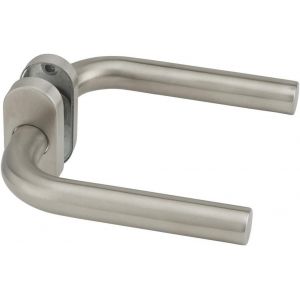 Paire de B&eacute;quilles pour Porte Rosace Ovale Carr&eacute; 7 mm Aspect Inox Type de Poign&eacute;e B&eacute;quilles Usage Porte Int&eacute;rieure Finition Gris Facile &agrave; Installer - Neuf