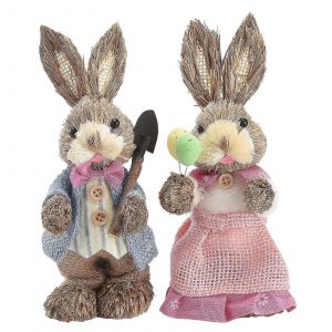 2Pcs Th&egrave;me de P&acirc;ques D&eacute;coration de f&ecirc;te Lapins de P&acirc;ques Lapin Mod&egrave;le animal - Neuf