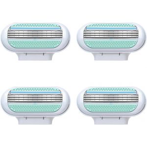 Eryi-4 Pièces Recharge De Lames Pour Femme, Lames Venus, 3 Lames Avec Bande Lubrifiante Compatibles Venus Manches, Rasage Précis Et Doux, Idéales Pour Peaux Sensibles Peau Lisse Et Protégée - Neuf