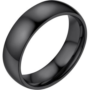 Kal-Bagues Simples Pour Hommes Et Femmes 2mm/4mm/6mm/8mm De Large Style Confortable Acier Inoxydable Bague Anneaux Business Quotidienne Punk Nom Personnalis&eacute; Cadeau Souvenir Taille 54-67 - Neuf