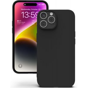 Étui Silicone Souple Iphone 14 Pro ¿ Housse Ultra-Fine Noir, Doublure Microfibre, Découpes Précises, Bords Surélevés 360° & Protection Anti-Choc (Jusqu¿À 3 M) Compatible Charge Sans Fil - Neuf