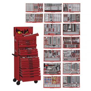 Servante d'atelier rouge &eacute;dition 1011 pi&egrave;ces Mega Master set Teng Tools TCMM1011NV - Neuf