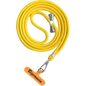 MDY-Tour de Cou Telephone Universelle,Réglable Amovible en Nylon Pendentifs Collier de Longe Porte-clés Cordon pour Plupart de Téléphones Intelligents,Jaune - Neuf