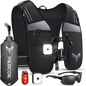 meimie-Gilet De Course Pour Homme Et Femme | Gilet De Course Universel Et Ultra Léger Avec Gourde | Gilet De Course Réfléchissant I Sac À Dos D'Hydratation Pour La Course À Pied - Neuf