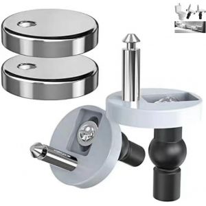 Charniere Abattant WC,2 pi&egrave;ces Abattant WC de Toilettes &agrave; Charni&egrave;re,Charniere Abattant WC Fixations,Fixation de Si&egrave;ge de Toilette,avec Caoutchouc Vis Fixation - Neuf